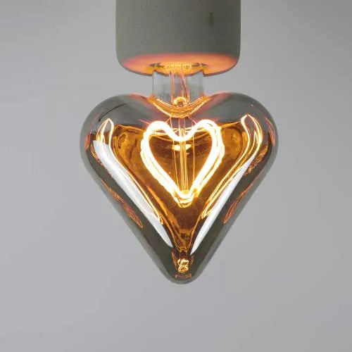 Lámpara LED E27 Filamento corazón gris ahumado 5W 2200K regulable