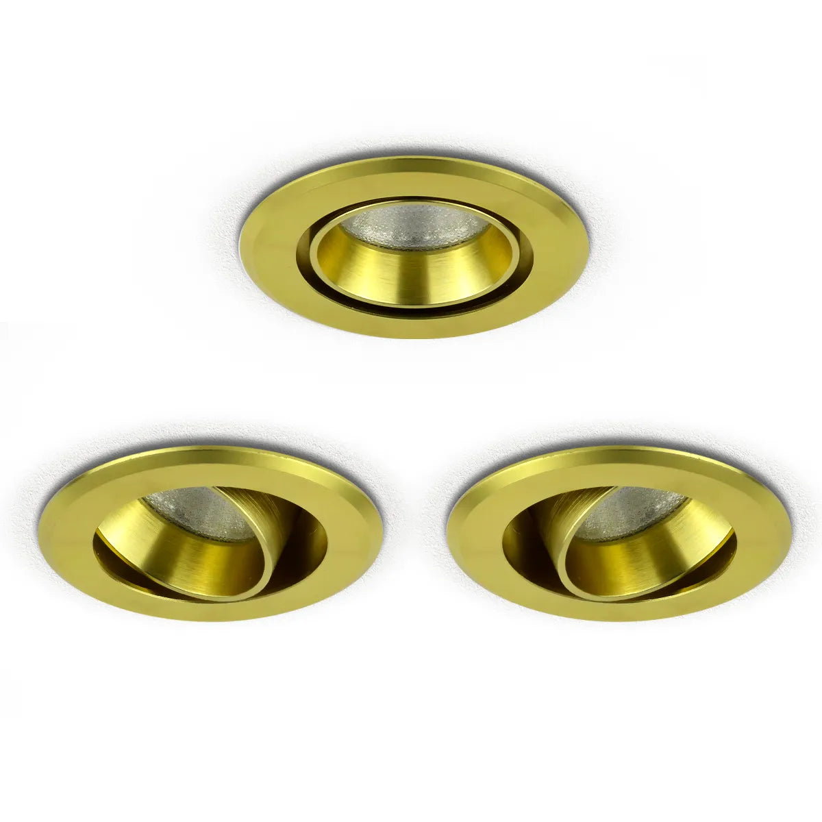 Foco empotrable LED dorado 5W 3000K blanco cálido ⌀70mm orientable