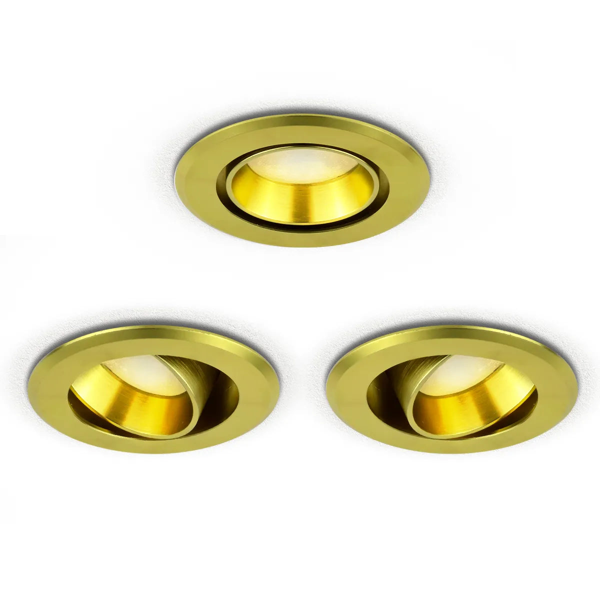 Foco empotrable LED dorado 5W 3000K blanco cálido ⌀70mm orientable