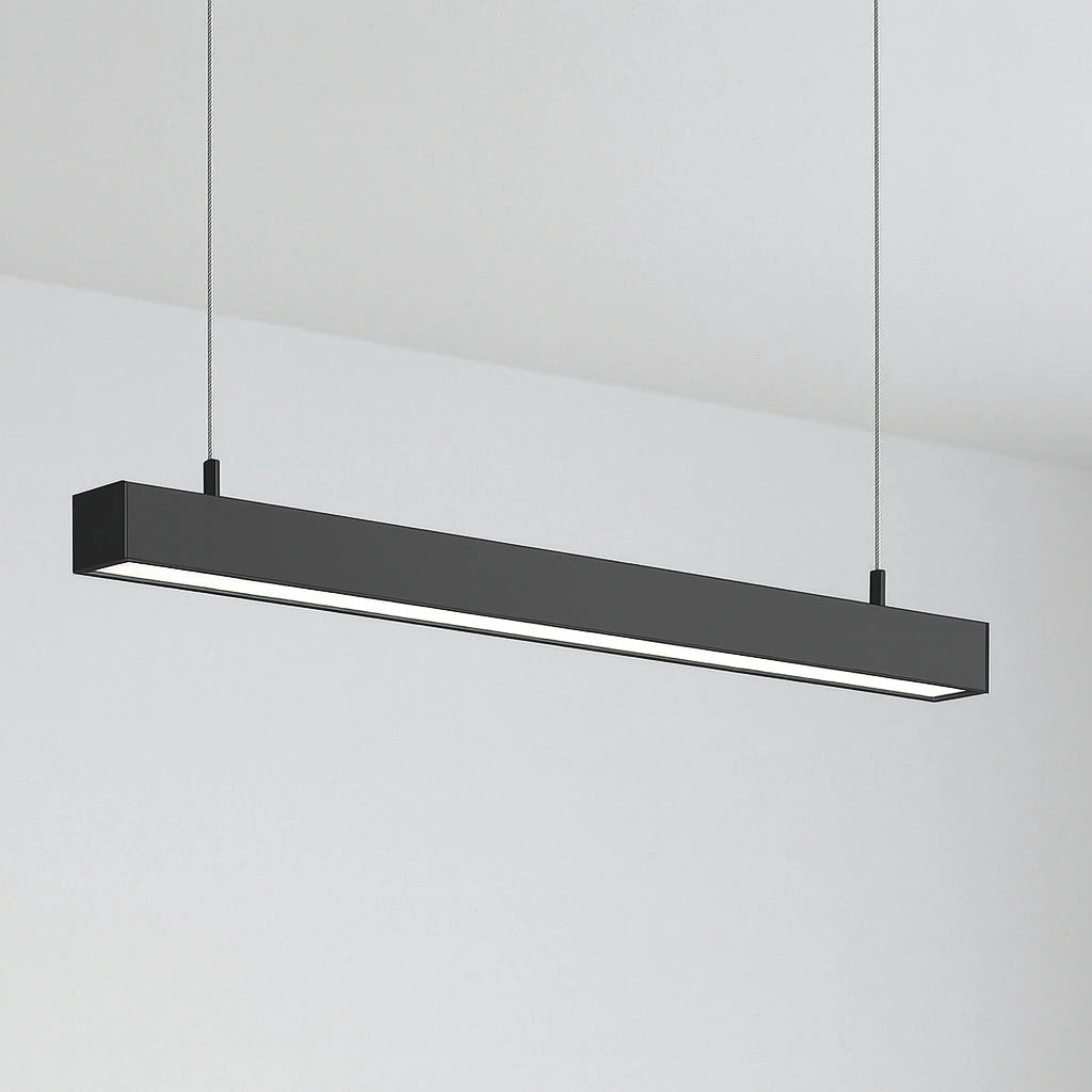 Luminaria lineal LED colgante negra 120cm 36W conectable