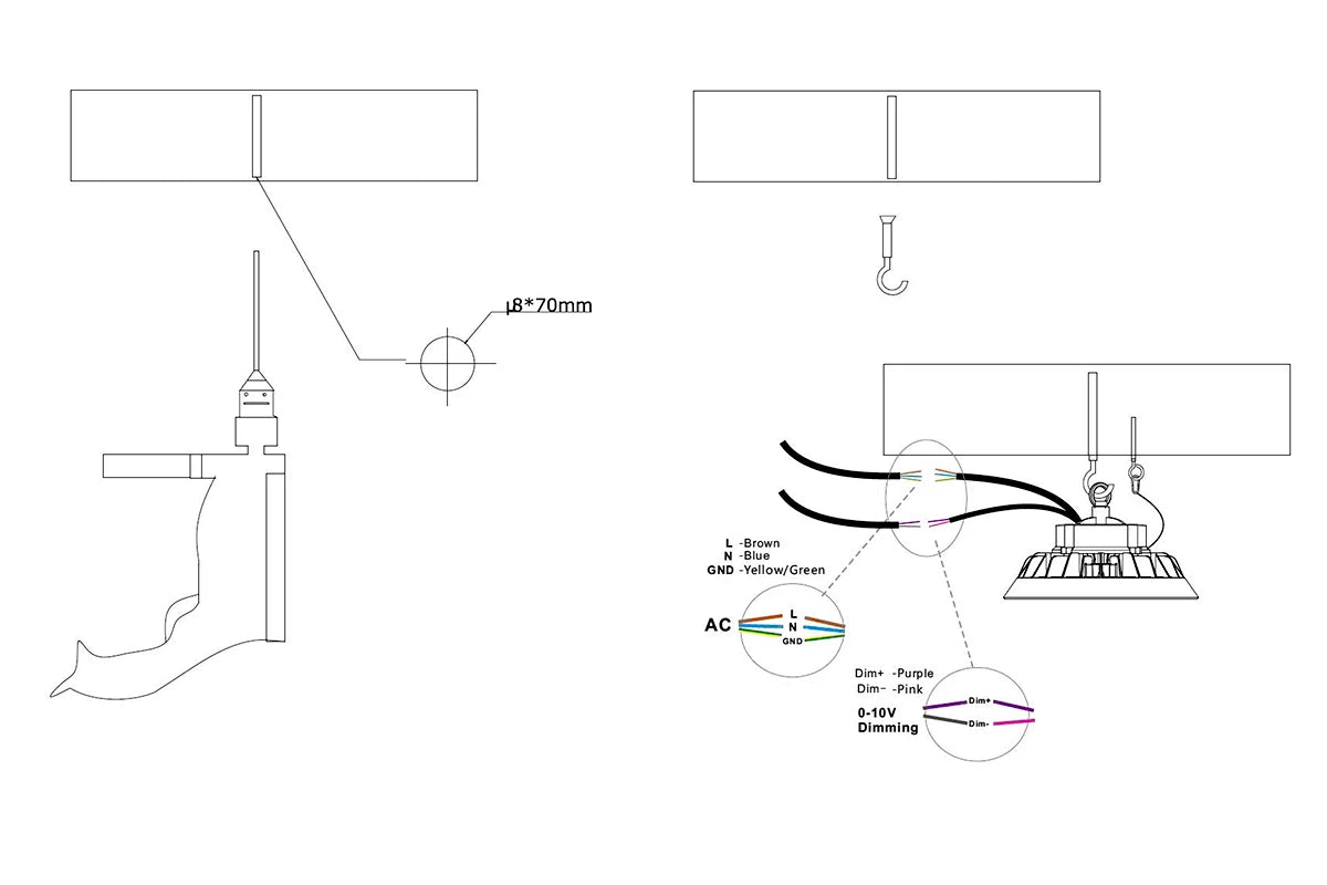 Campana LED UFO 200W 200lm/W Driver Philips IP65 regulable