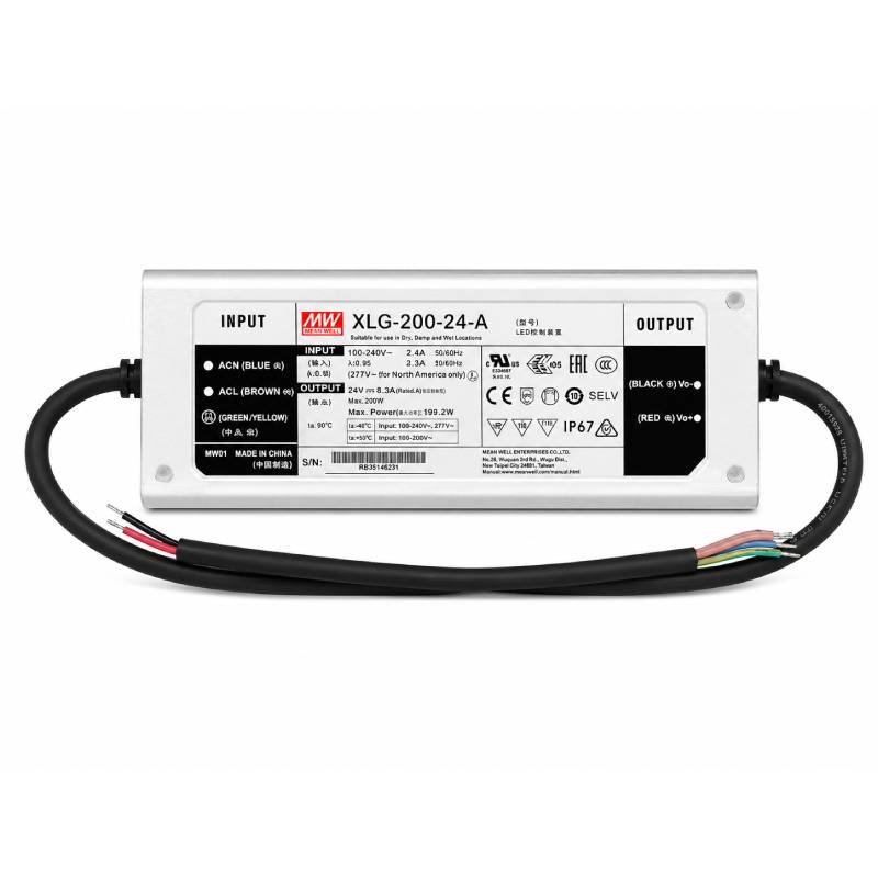 MeanWell 24V LED driver 200W IP67
