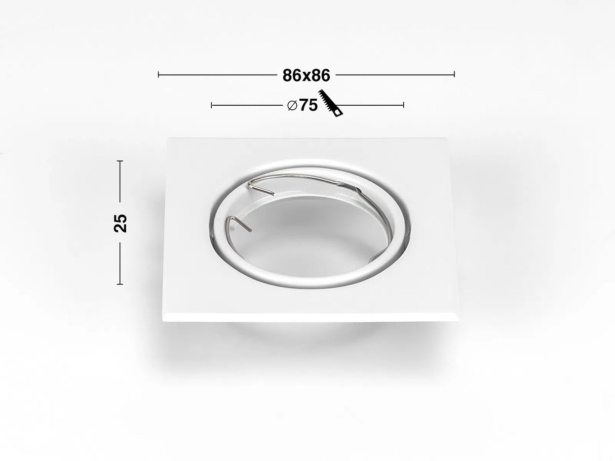 Luminaria empotrable LED GU10 IP20 86x86mm inclinable