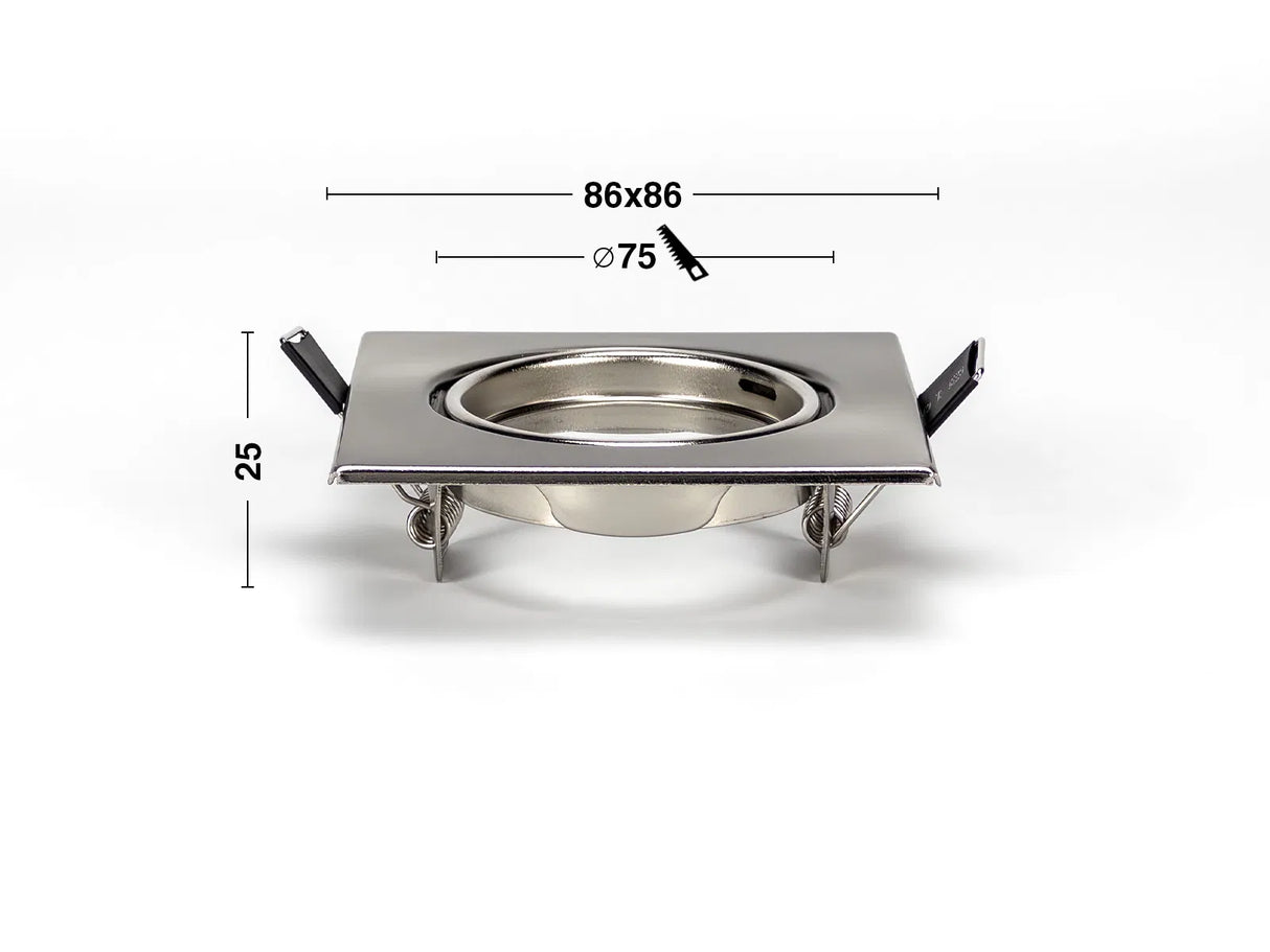 Luminaria empotrable LED GU10 IP20 86x86mm inclinable