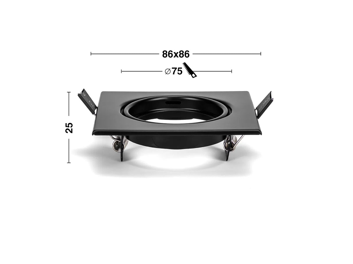 Luminaria empotrable LED GU10 IP20 86x86mm inclinable