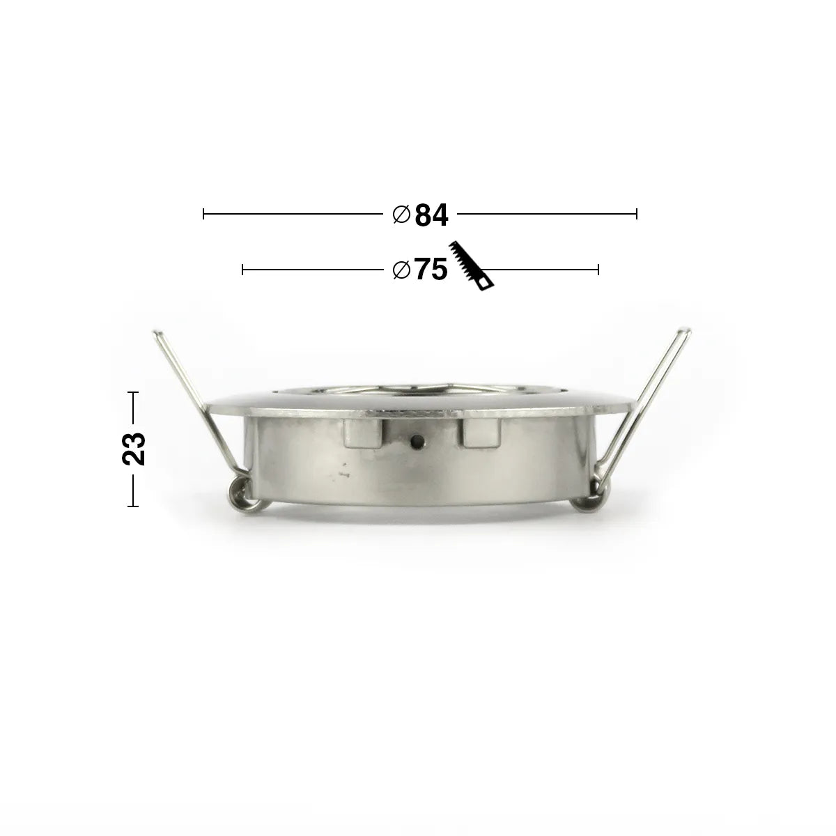 Luminaria empotrable LED GU10 IP20 plateada ⌀84mm inclinable