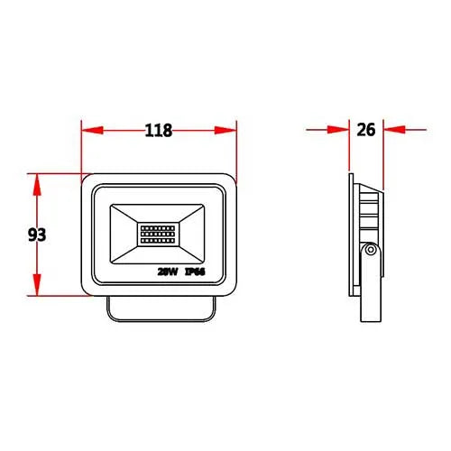 Proyector LED 20W IP66 impermeable