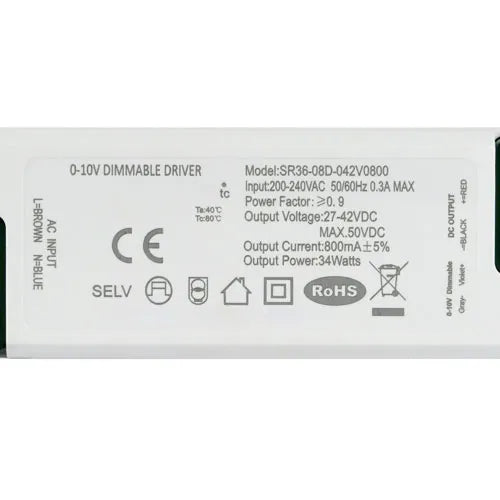 LED Driver regulable 0-10V 34W 800mA / 38W 900mA / 44W 1060mA