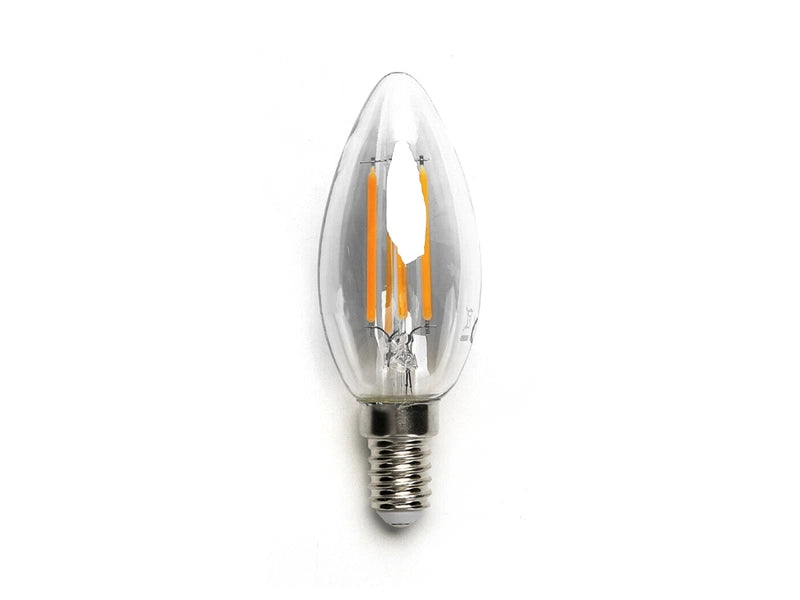 Lámpara filament LED E14 C35 vela 5W regulable