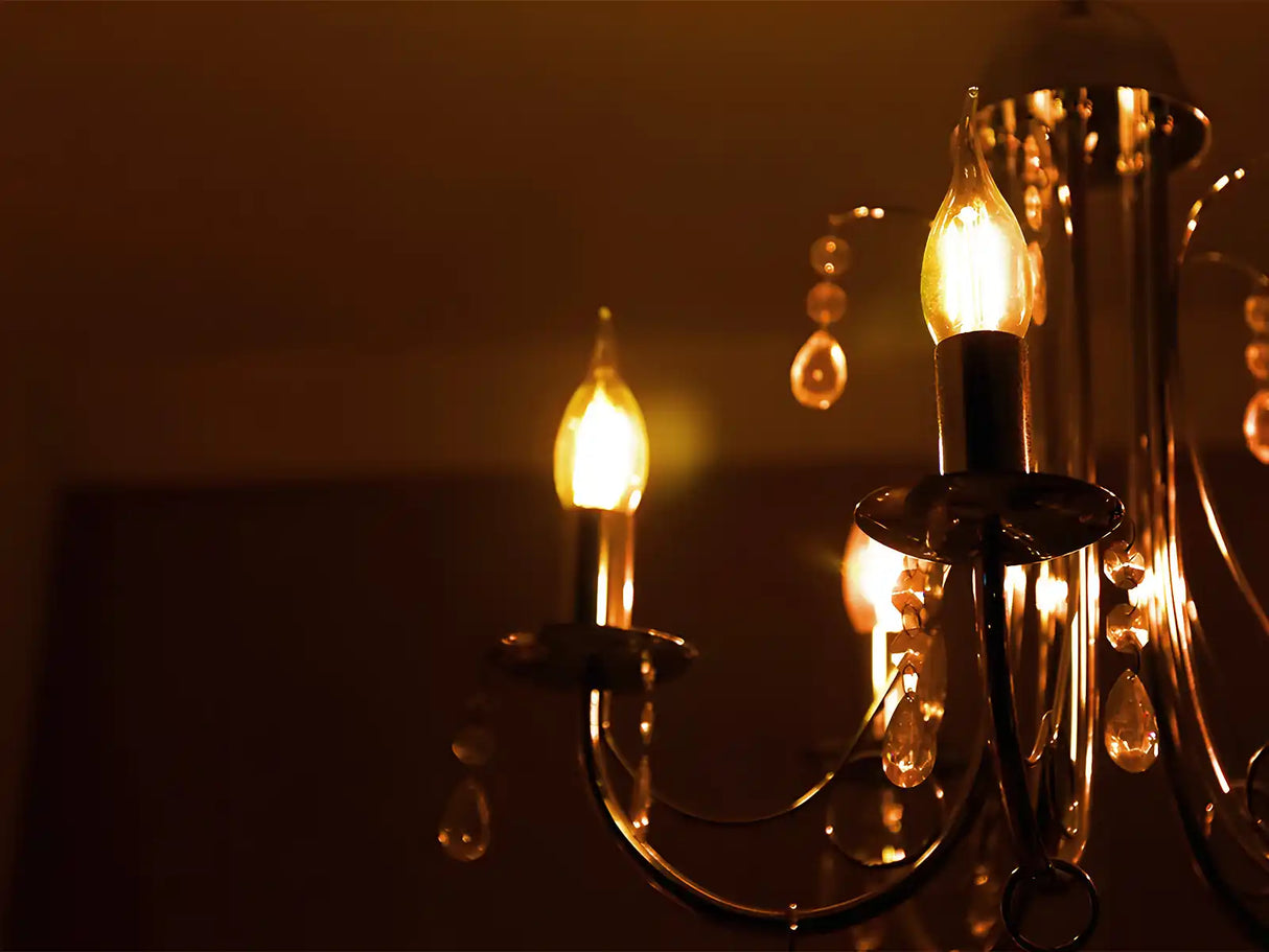 Lámpara LED filament vela E14 5W 2200K regulable