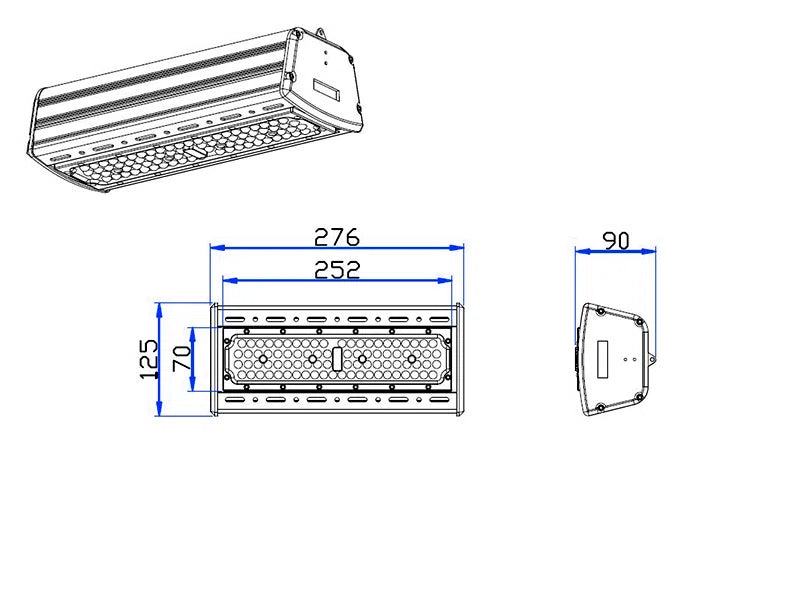 LED Highbay Light Bar (Linear) 276mm 50W Dimmable IP65 150lm/W