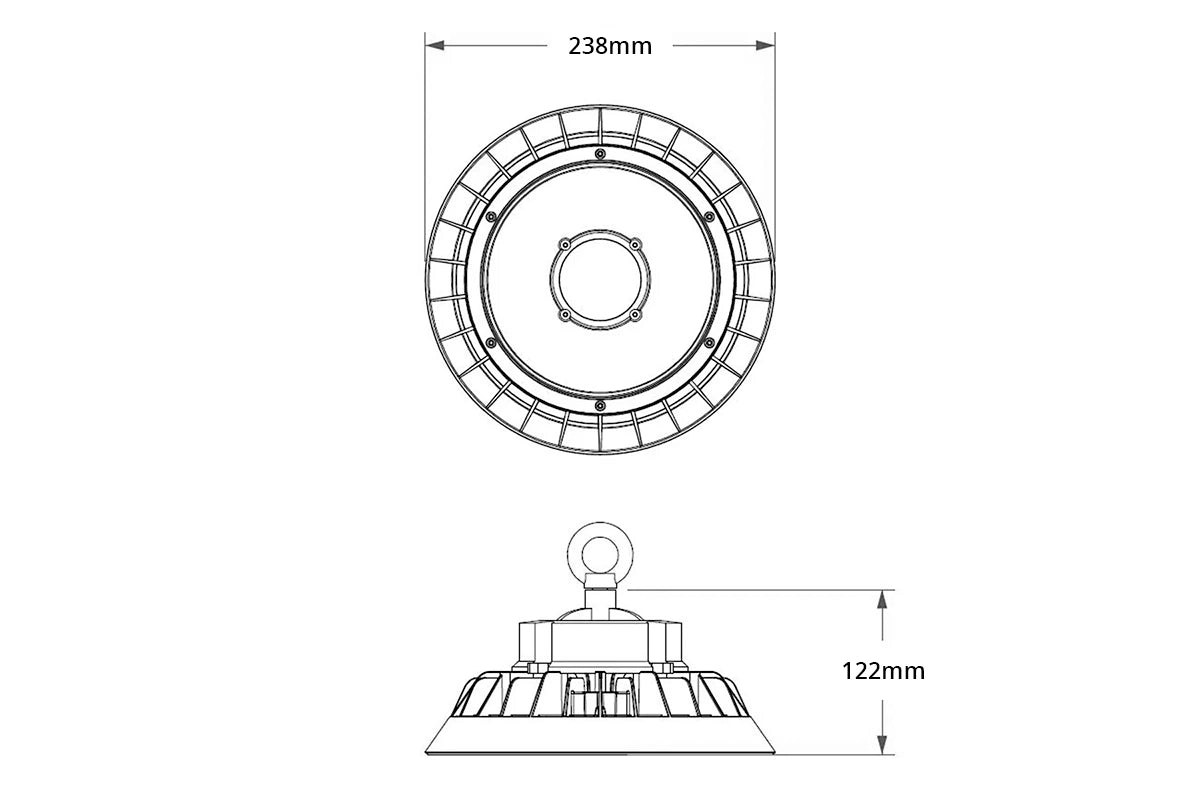 LED UFO Highbay 100W 150lm/W Philips LED Driver IP65 Dimmable