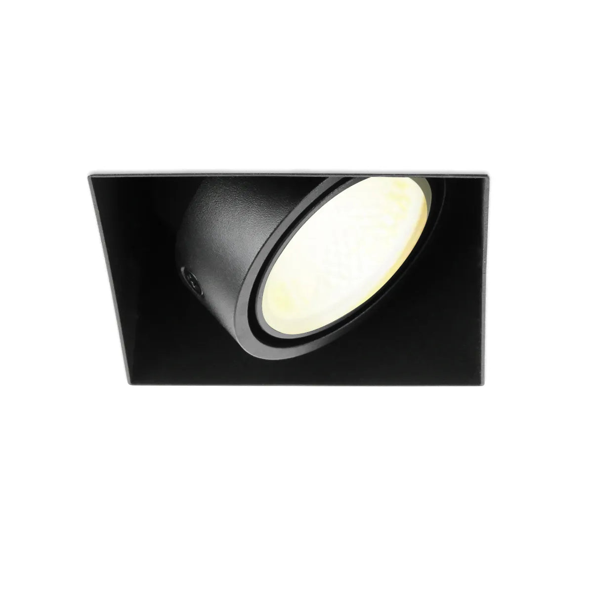 Black LED Recessed Spotlight 6W Trimless 3000K warm white square 89x89mm tiltable rotatable