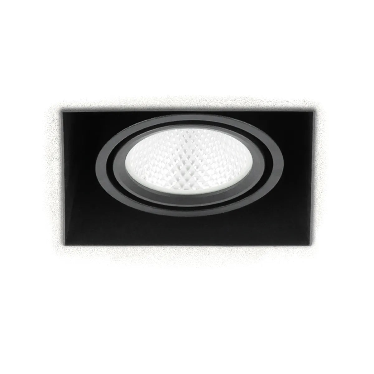Black LED Recessed Spotlight 6W Trimless 3000K warm white square 89x89mm tiltable rotatable