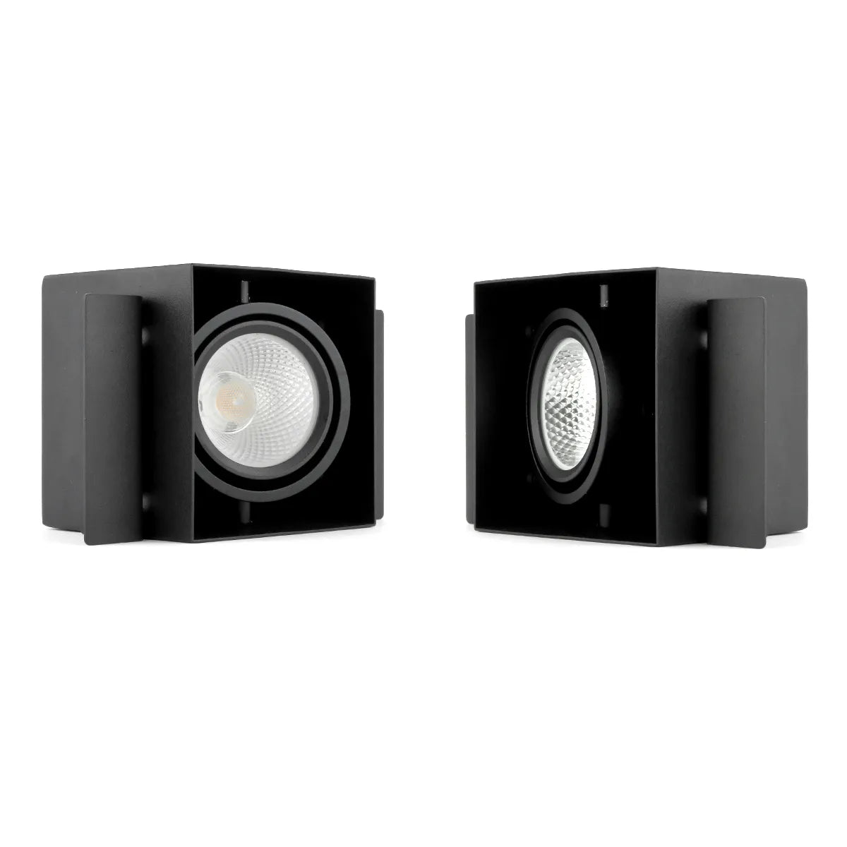 Black LED Recessed Spotlight 6W Trimless 3000K warm white square 89x89mm tiltable rotatable