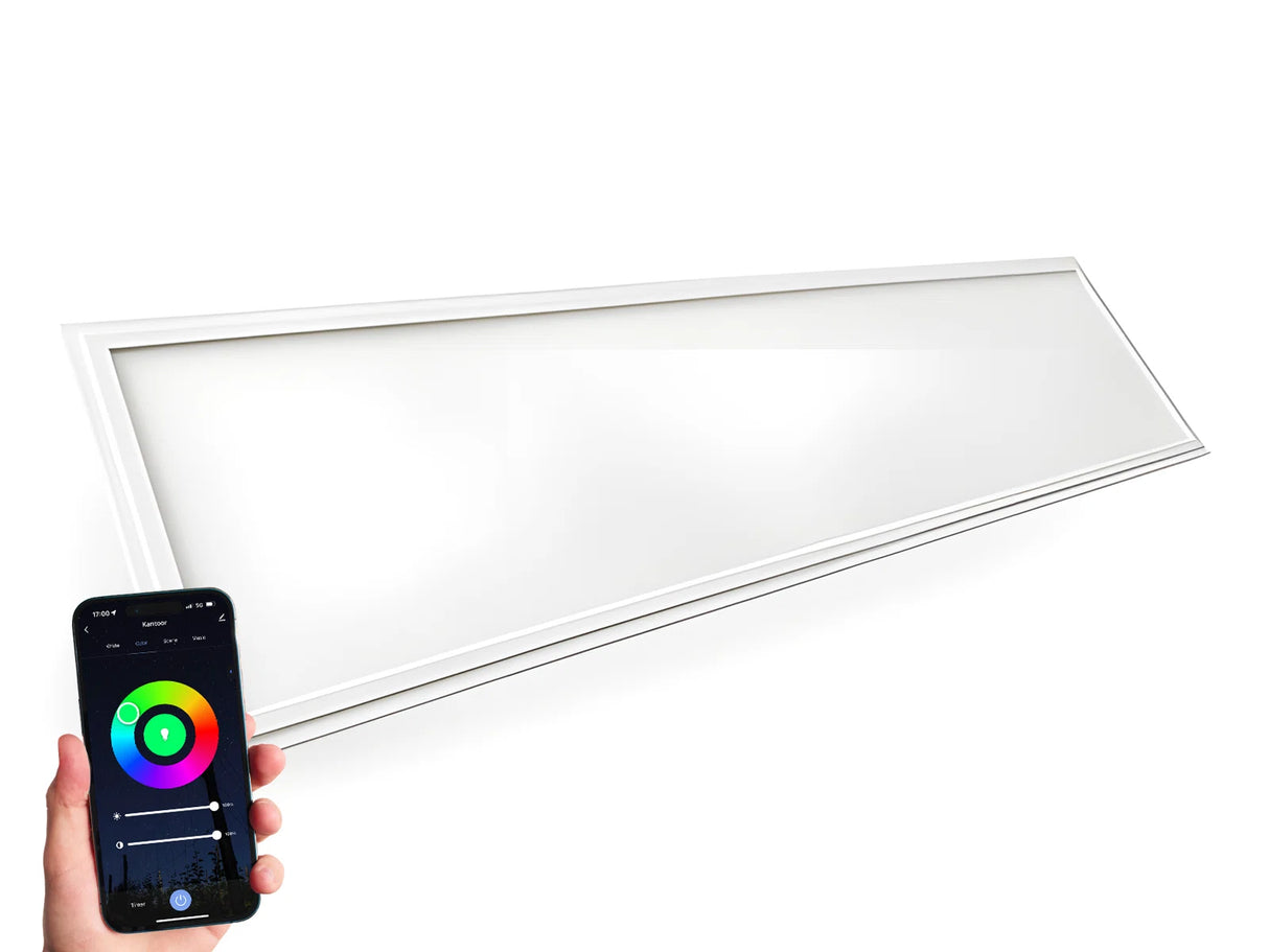 Panel LED delgado 30x120cm 48W - Color de luz ajustable CCT + color (RGB)