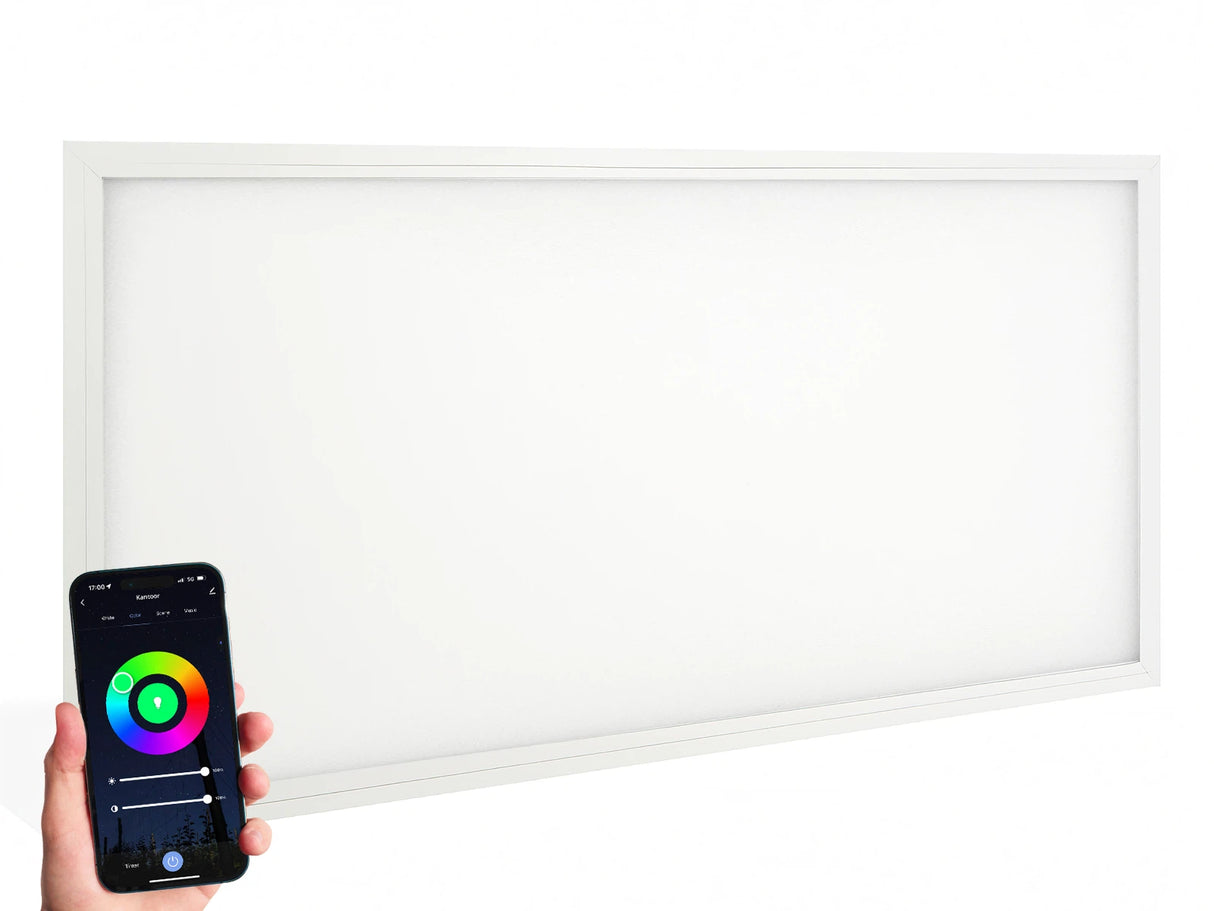 Panel LED delgado 60x120cm 48W - Color de luz ajustable CCT + color (RGB)