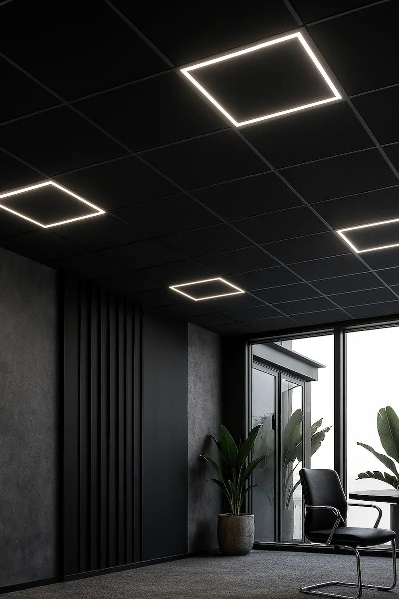 Black LED Panel hollow 60x60cm 36W Adjustable light color (CCT)