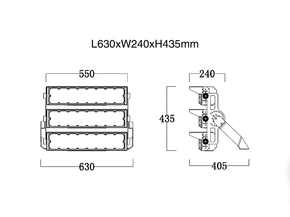 LED Sports Field Lighting 750W Tiltable 170lm/W with Philips driver