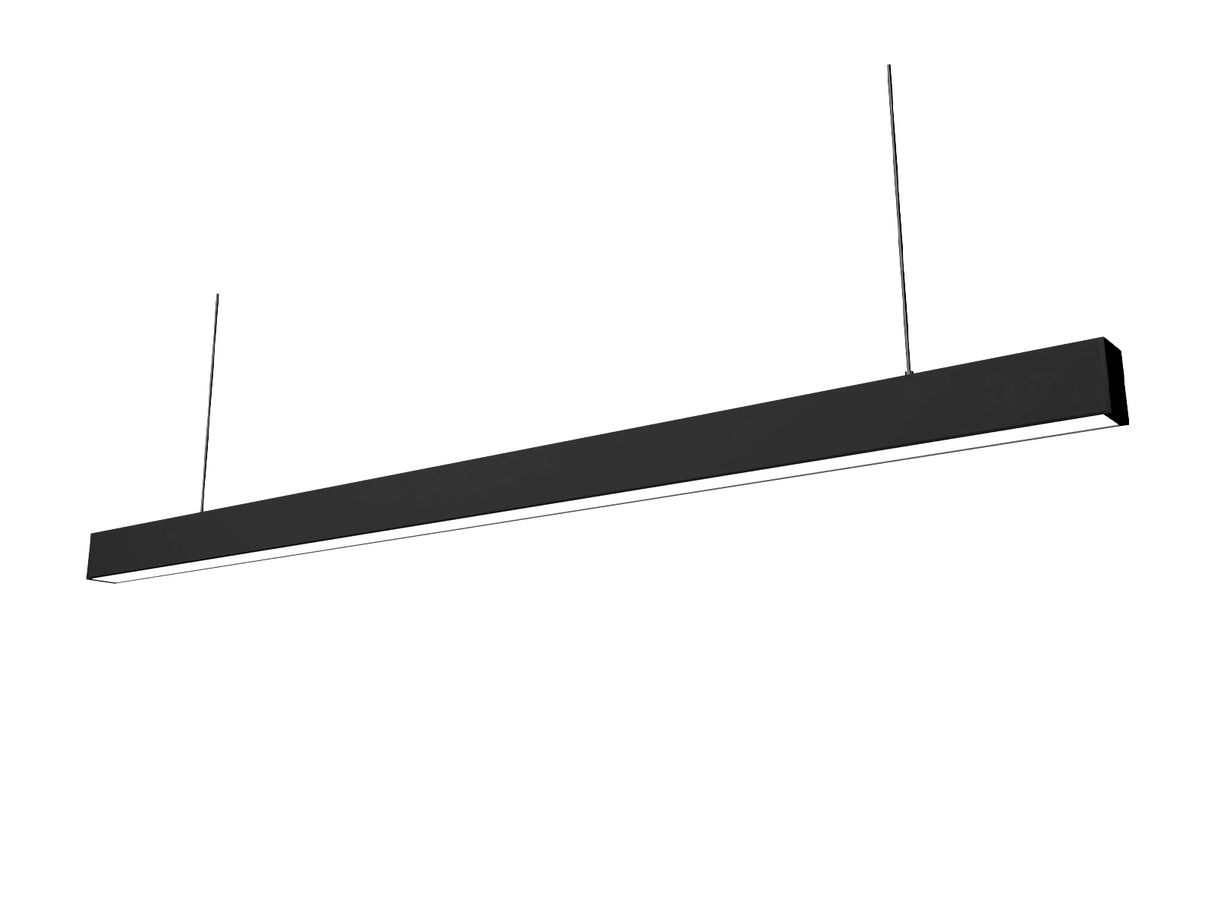 Luminaria lineal LED colgante negra 150cm 48W conectable