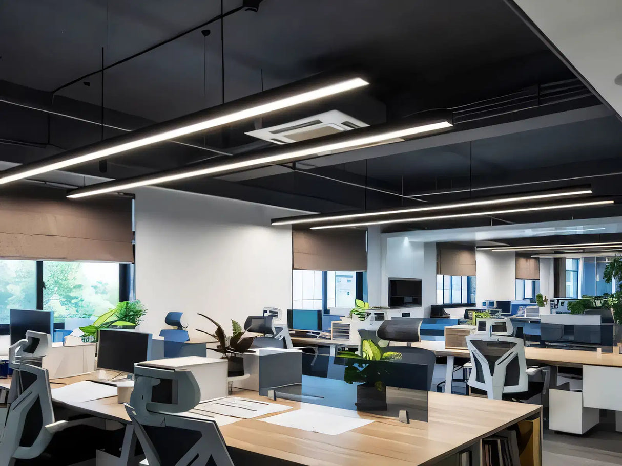 Luminaria lineal LED colgante negra 120cm 36W conectable