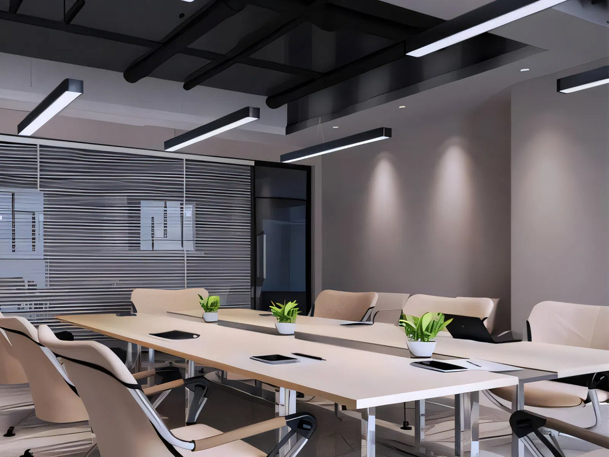 Luminaria lineal LED colgante negra 120cm 36W conectable