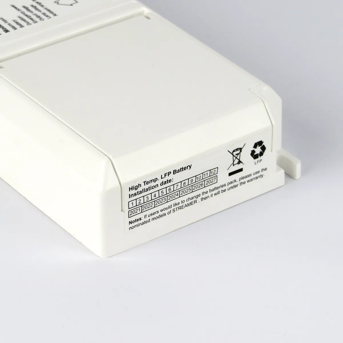 Emergency battery for external LED drivers up to 180 minutes