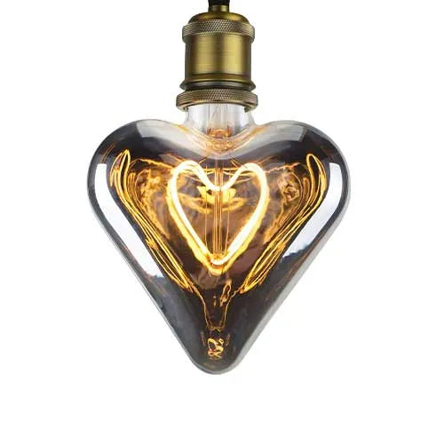 Lámpara LED E27 Filamento corazón gris ahumado 5W 2200K regulable