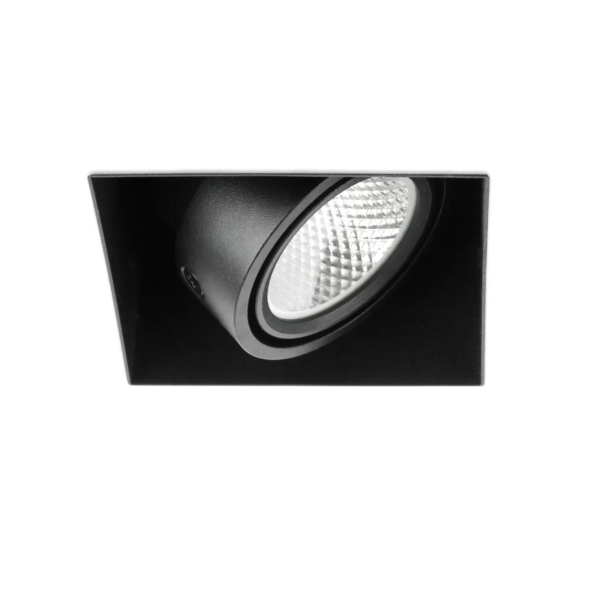 Black LED Recessed Spotlight 6W Trimless 3000K warm white square 89x89mm tiltable rotatable