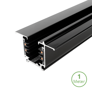 Inbouw 3-fase LED rail zwart 100 cm