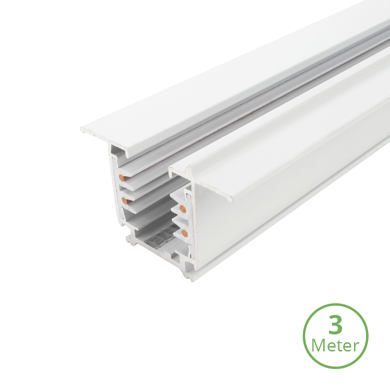 Inbouw 3-fase LED rail wit 300 cm