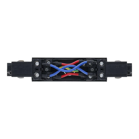 Inbouw 3-fase rail connector recht zwart