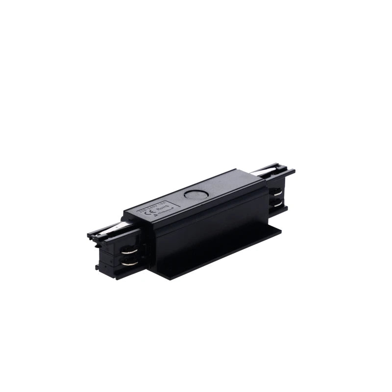 Inbouw 3-fase rail connector recht zwart
