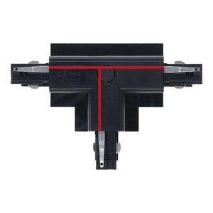 Inbouw 3-fase rail T-splitsing connector zwart links 1