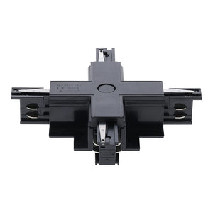 Inbouw 3-fase rail kruis-splitsing connector zwart