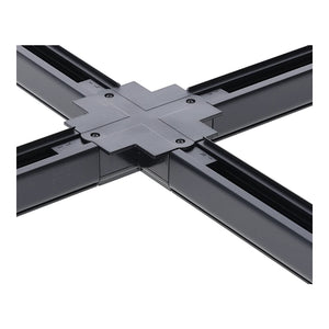 Inbouw 3-fase rail kruis-splitsing connector zwart