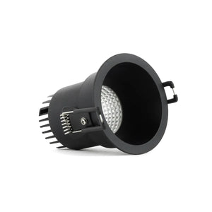 Foco empotrable LED negro 5W 3000K blanco cálido ⌀80mm Anti glare