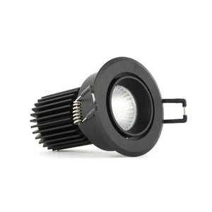 Foco empotrable LED negro 5W 3000K blanco cálido ⌀70mm orientable