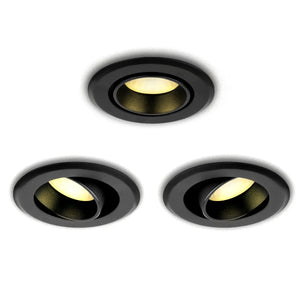 Foco empotrable LED negro 5W 3000K blanco cálido ⌀70mm orientable