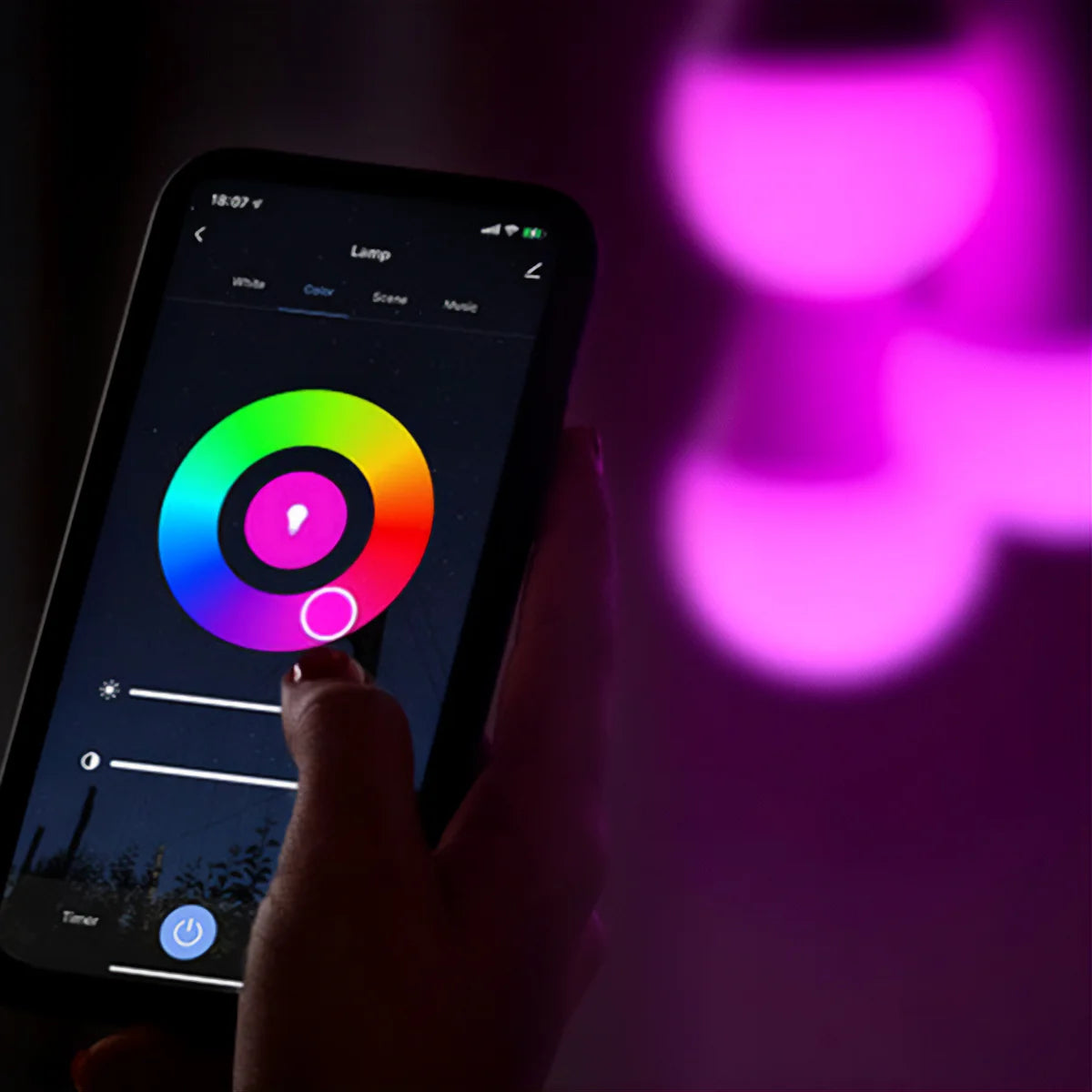 Lámpara LED WiFi E27 9W RGB+CCT
