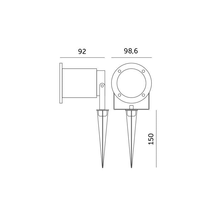 LED Garden Spotlight with GU10 Socket | Aluminum IP65