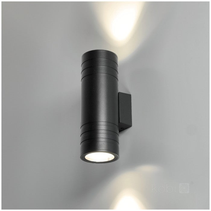 LED Wall Light Bi-Directional 90x260mm Round GU10 IP54