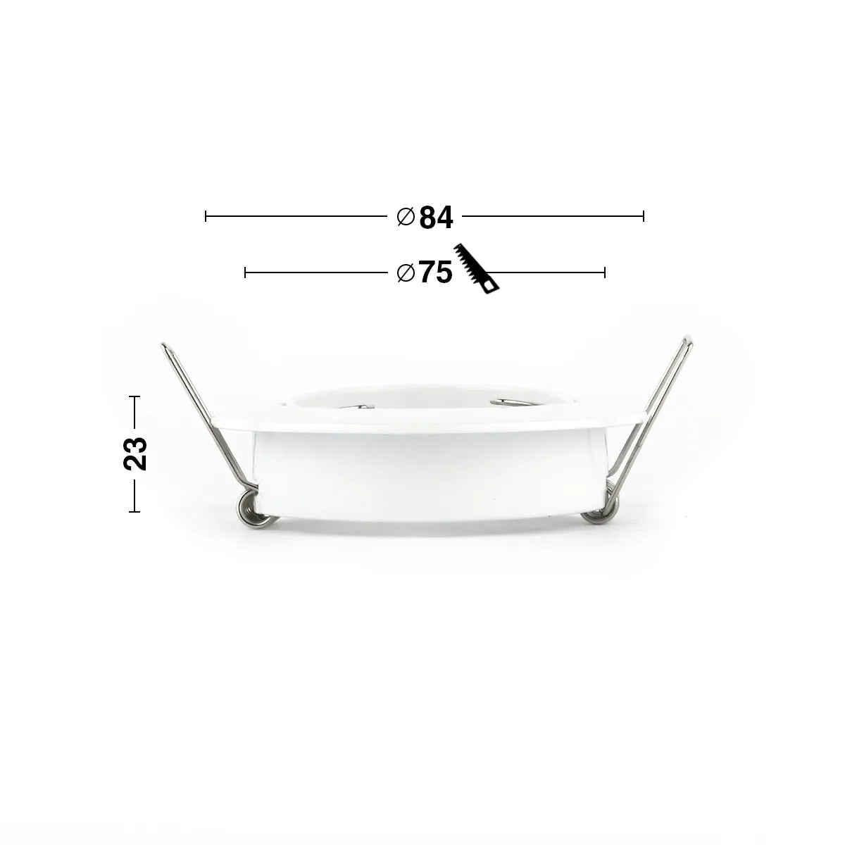 LED recessed fixture GU10 IP20 white ⌀84mm tiltable