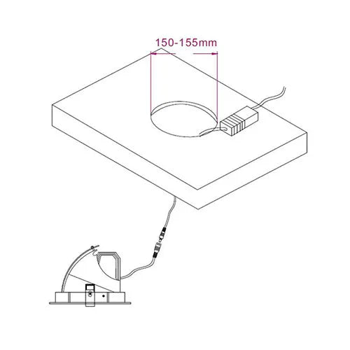 Foco empotrable LED banana 30W ⌀165mm 45° orientable 360° giratorio