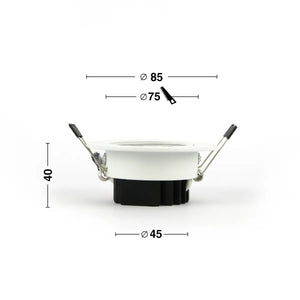 Foco empotrable LED 3W ⌀85mm regulable y orientable