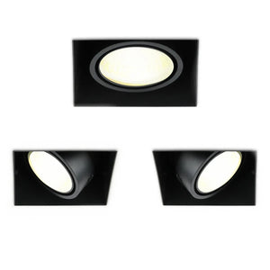 Black LED Recessed Spotlight 6W Trimless 3000K warm white square 89x89mm tiltable rotatable