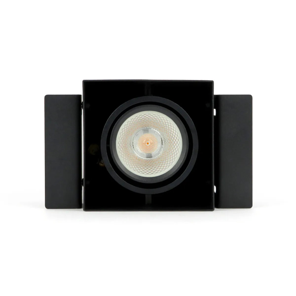 Black LED Recessed Spotlight 6W Trimless 3000K warm white square 89x89mm tiltable rotatable