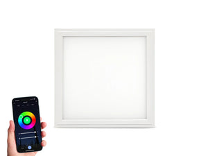 Panel LED delgado 30x30cm 18W - Color de luz ajustable CCT + color (RGB)