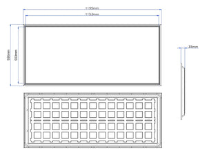 Set of 6 pcs | LED Panel 60x120cm 60W 110lm/W