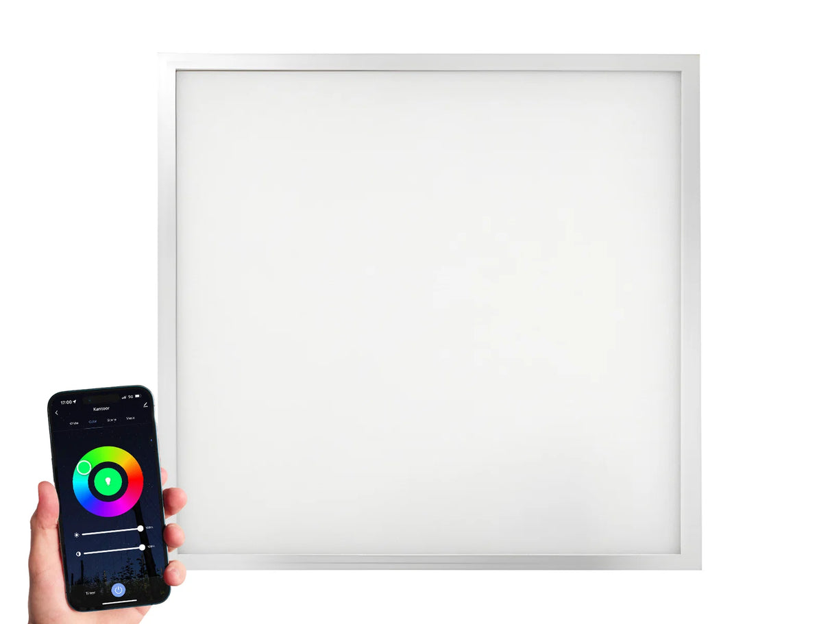 Slim LED Panel 60x60cm 36W - Adjustable light color CCT + Color (RGB)